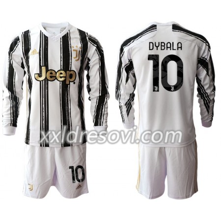 Juventus Paulo Dybala 10 Domaći Dječji Komplet Dresovi za Nogomet 2020-2021 Dugim Rukavima (+ kratke hlače)